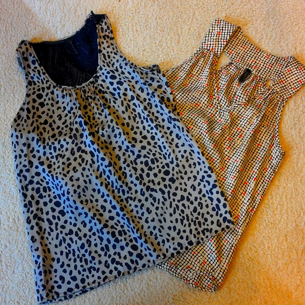 Set of 2 Everly satin sleeveless Satin blouses NWOT